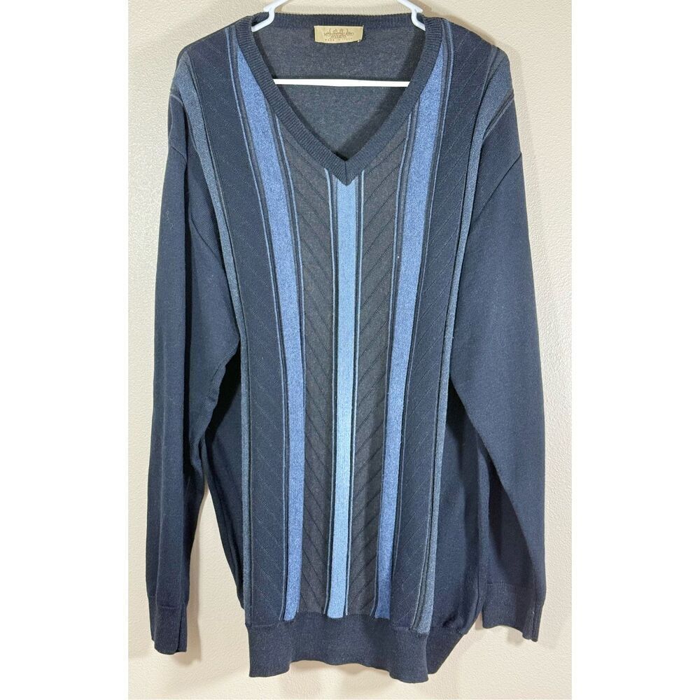 Vintage Montechiaro Italy V-Neck Wool Blend Men's Sweater